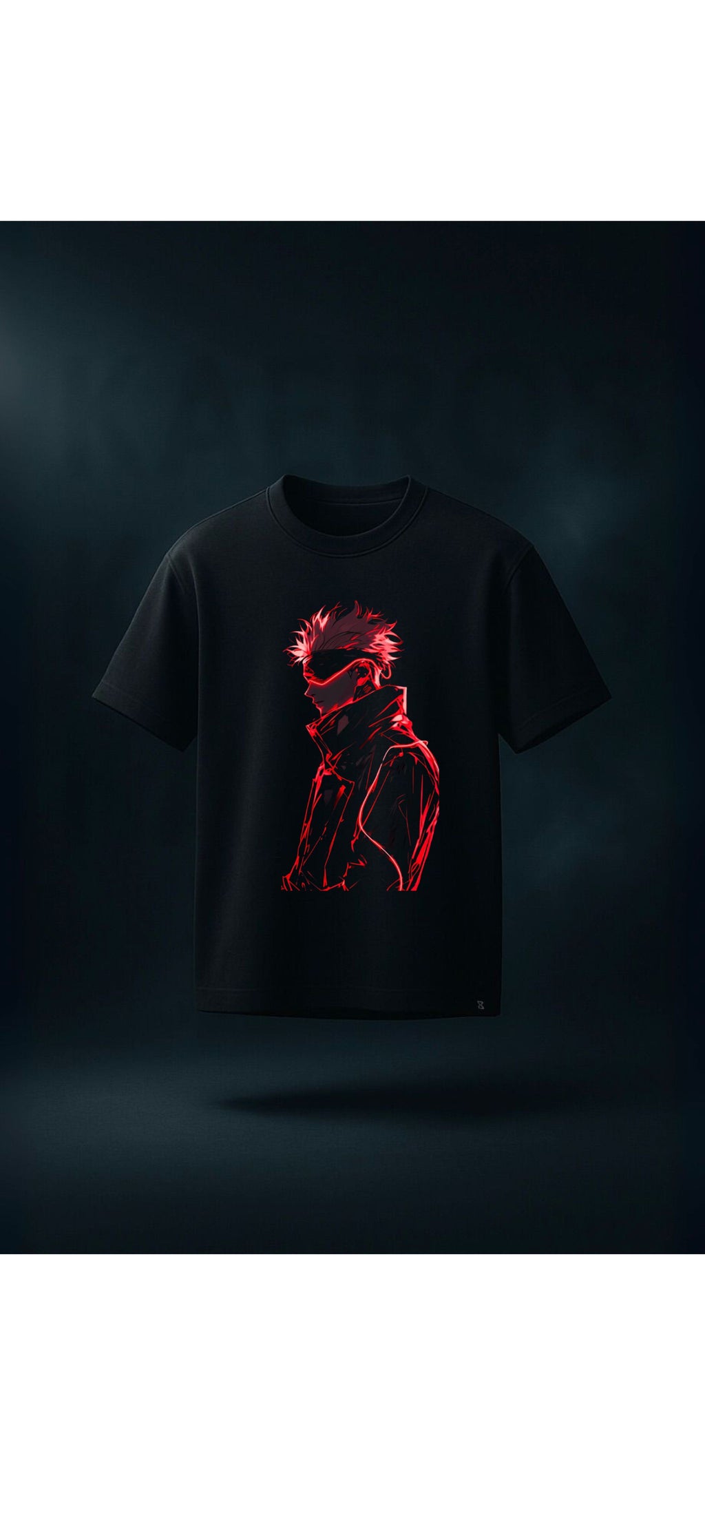 Gojo Neon Anime T-Shirt | Oversized Black Anime Graphic Tee for Men