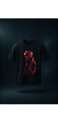 Gojo Neon Anime T-Shirt | Oversized Black Anime Graphic Tee for Men