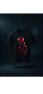 Gojo Neon Anime T-Shirt | Oversized Black Anime Graphic Tee for Men