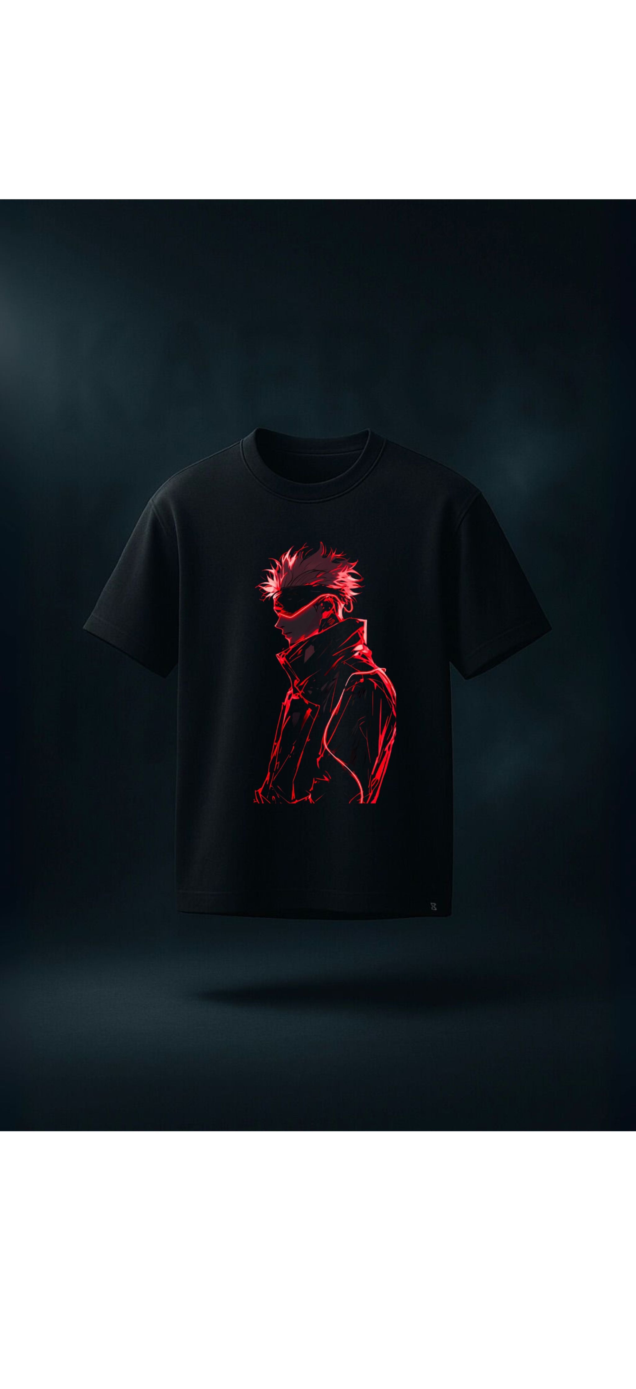 Gojo Neon Anime T-Shirt | Oversized Black Anime Graphic Tee for Men