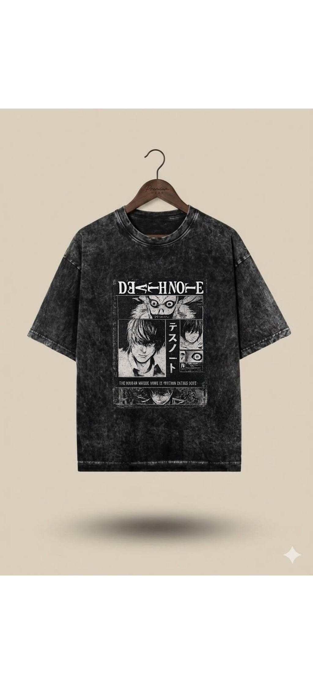 Death Note Vintage Wash Oversized T-Shirt for Men & Women | Anime Graphic Tee