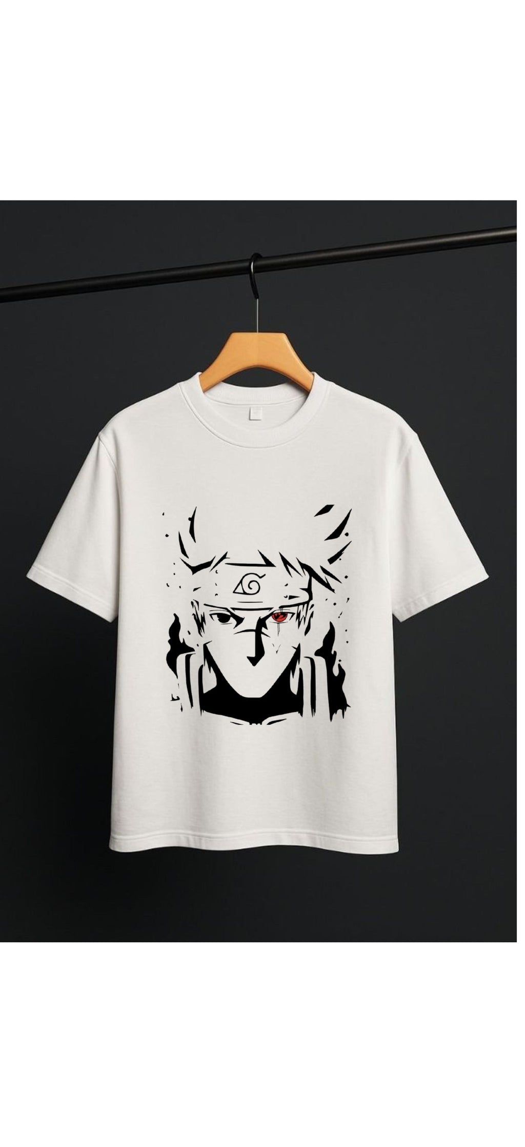 Naruto Sharingan T-Shirt | White Anime Graphic Tee for Men & Women