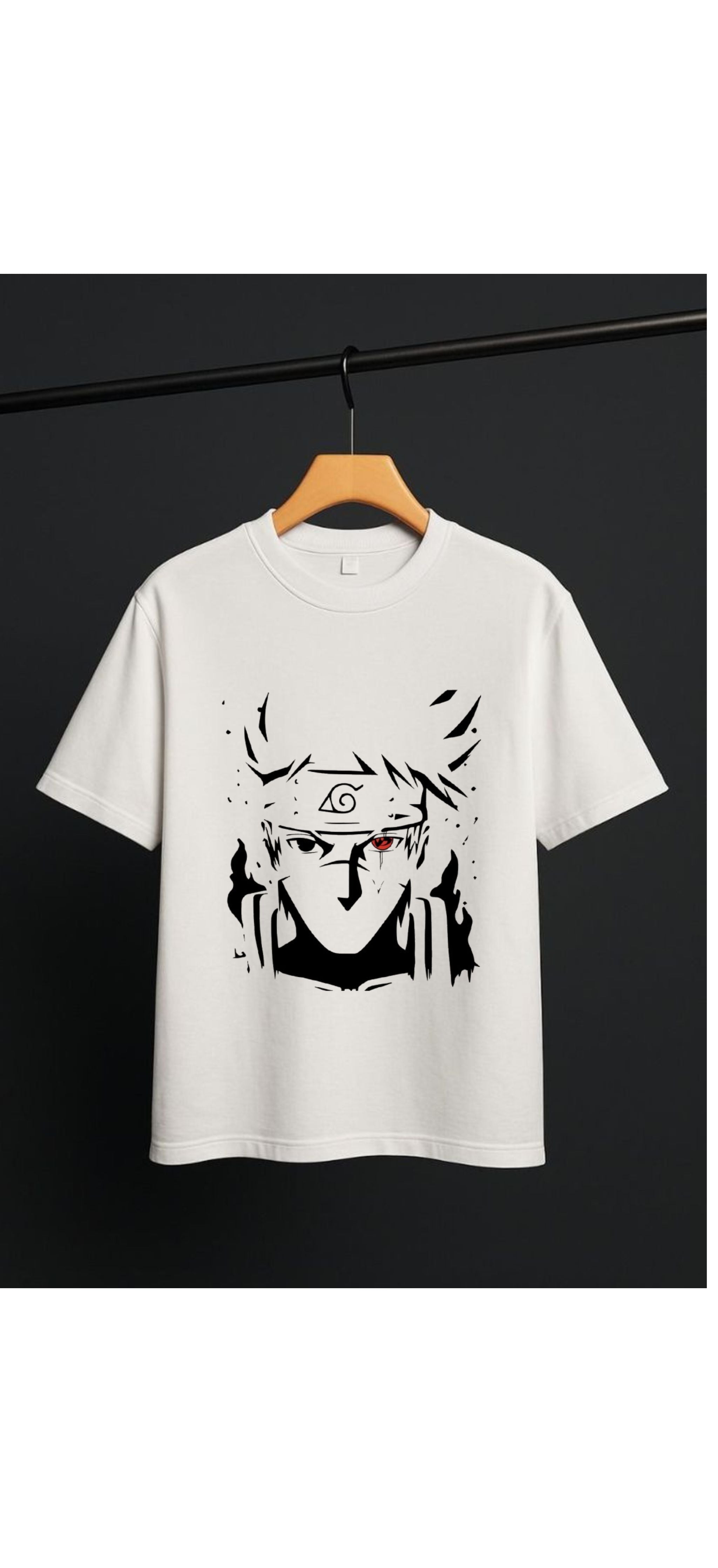 Naruto Sharingan T-Shirt | White Anime Graphic Tee for Men & Women