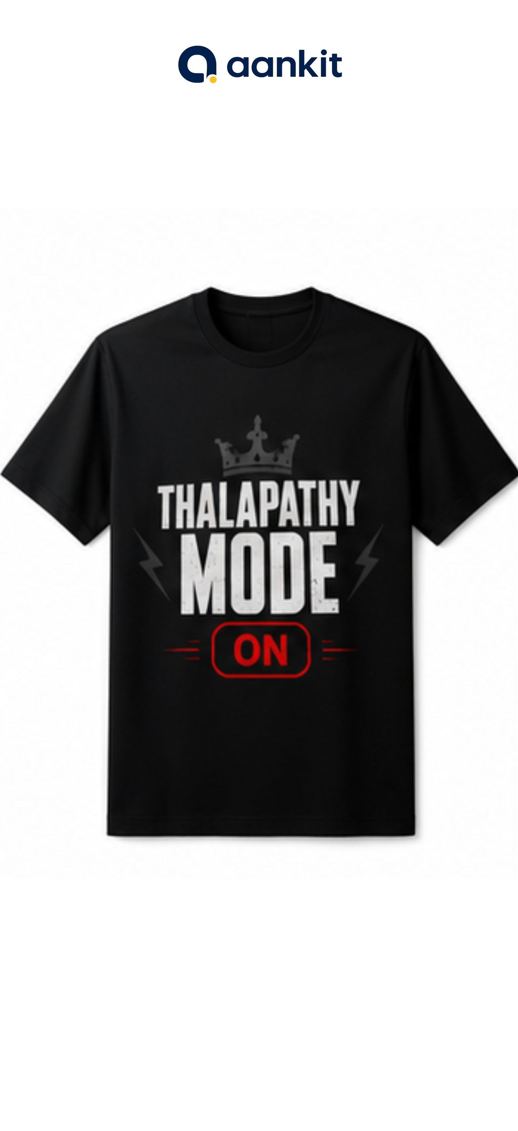 THALAPATHY MODE ON Black Graphic T-Shirt for Unisex