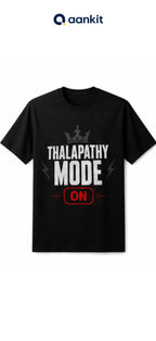 THALAPATHY MODE ON Black Graphic T-Shirt for Unisex