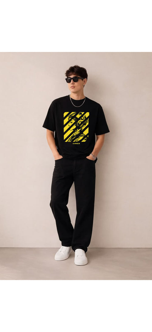 Cyber Cool Graphic T-Shirt for Men & Women | Black Streetwear Anime Tee