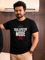 THALAPATHY MODE ON Black Graphic T-Shirt for Unisex